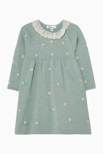 Embroidered Knitted Dress