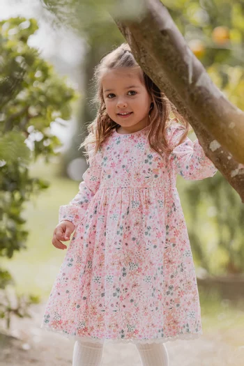 Junior Girl Fern Floral Organic Dress in Cotton