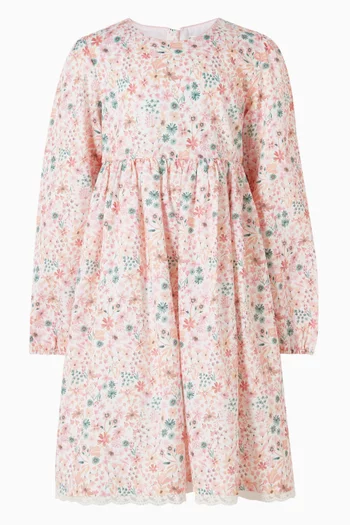 Junior Girl Fern Floral Organic Dress in Cotton