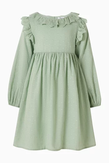 Junior Girl Fern Dobby Dress in Cotton