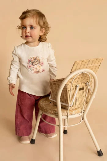 Baby Girl Fern Pull-on Pants in Corduroy