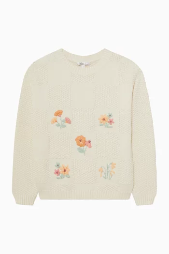Fern Embroidered Organic Jumper