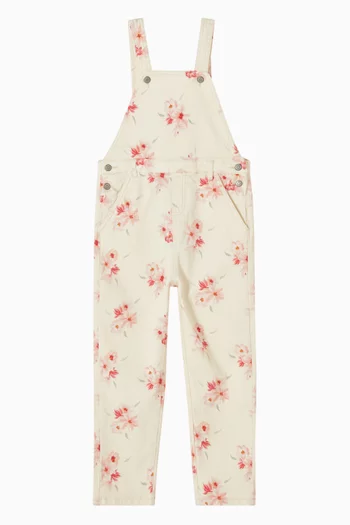 Junior Girl Emmy Petal Overalls in Stretch Cotton
