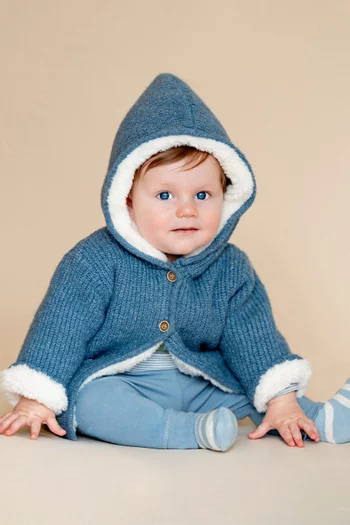 Marl Knitted Hooded Jacket