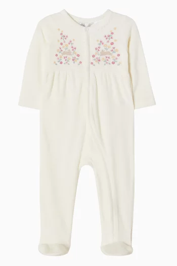 Winnie Embroidered Zip Pyjama