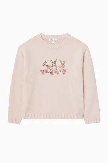 Winnie Embroidered Knitted Bunny Jumper
