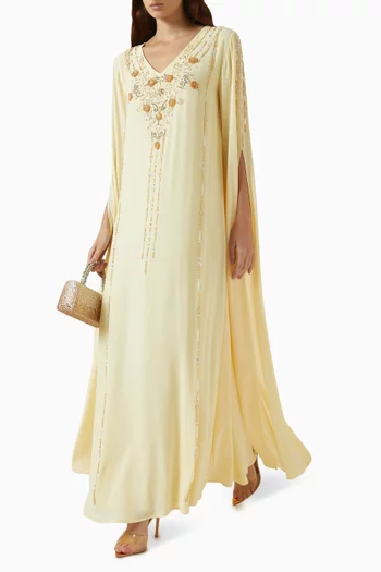 Embellished Cape Sleeve Kaftan