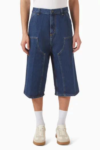 OG Double Knee Long Shorts in Denim