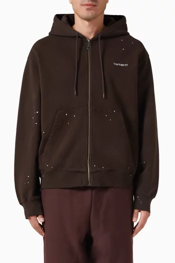 Hooded Painter Jacket in Brushed Cotton-jersey