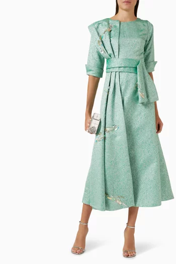 Embellished Brocade Dress