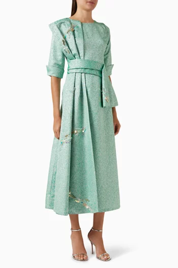 Embellished Brocade Dress