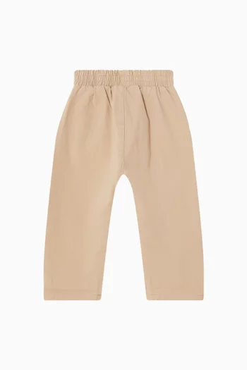 Straight Pull-on Pants in Cotton Twill