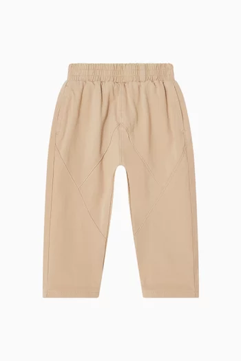 Straight Pull-on Pants in Cotton Twill