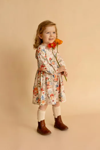 Wild Garden Printed Dress in Organic Cotton