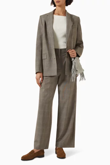 Check Suit Blazer in Wool Blend