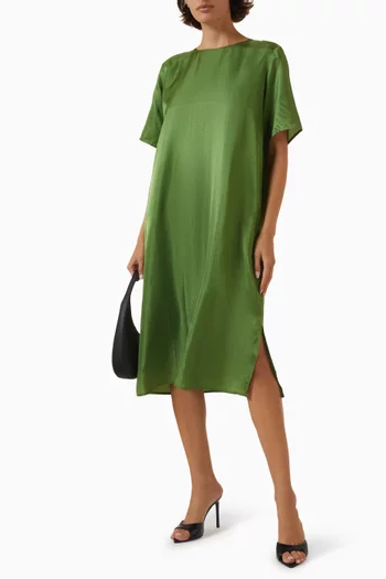 Shimmer T-shirt Dress in Satin