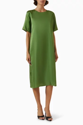 Shimmer T-shirt Dress in Satin