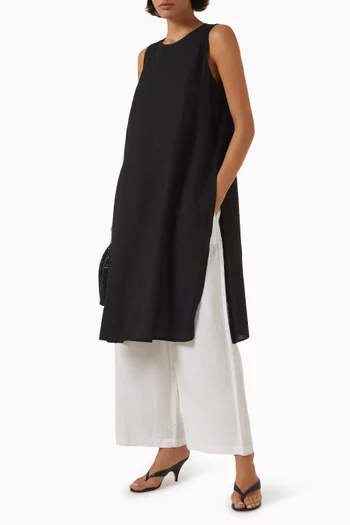 Handkerchief Slit Tunic in Organic Linen