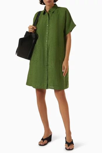 Button-up Shirtdress in Organic Linen