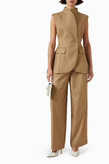 Pinstripe Pants in Cotton Blend