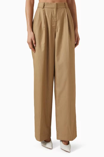 Pinstripe Pants in Cotton Blend