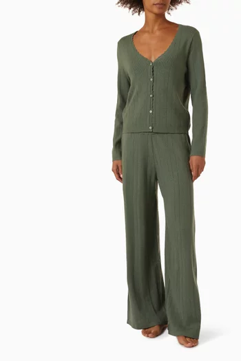 Pointelle Sweater Cardigan