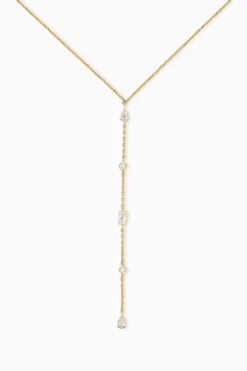 Mixed-cuts Diamond Lariat Necklace in 18kt Gold