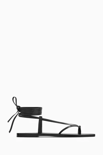 Nolan Sandal Flats in Leather