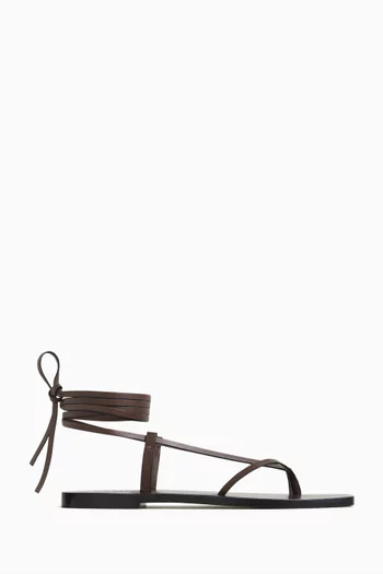 Nolan Sandal Flats in Leather