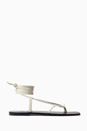 Nolan Sandal Flats in Leather