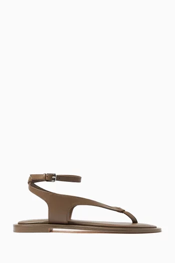 Sabine Sandal Flats in Leather