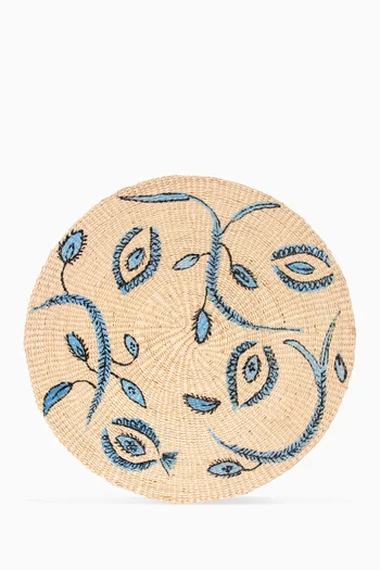Hojas Round Placemat in Toquilla Straw
