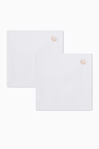 Shell Embroidered Napkins in Linen