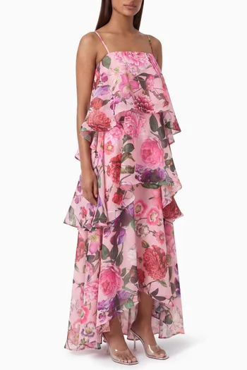 Armani Tiered Dress in Satin