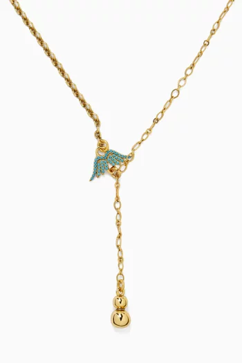 Calypso Drop Chain Necklace in Gold-plated Brass