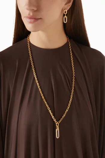 Aurae Pave Charm Pendant Necklace in Gold-plated Brass