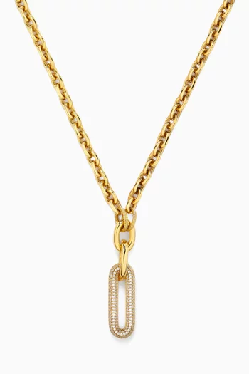 Aurae Pave Charm Pendant Necklace in Gold-plated Brass