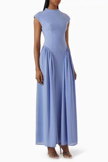 Olenna High Neck Gown in Crepe