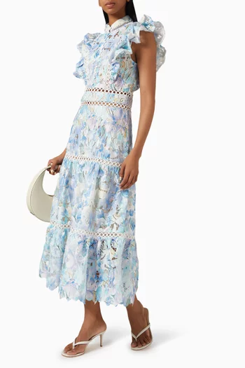 Kalissa Ruffle Maxi Dress in Lace