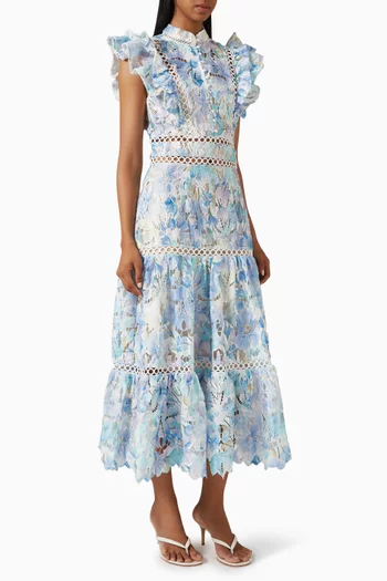Kalissa Ruffle Maxi Dress in Lace