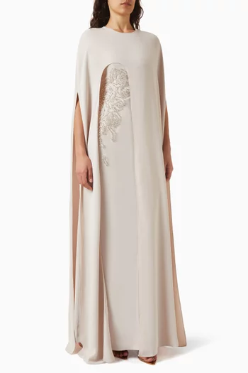 Estelle Cape Dress in Crepe