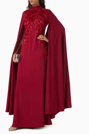 Draped-style Cape Gown
