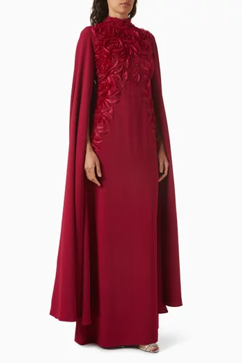 Draped-style Cape Gown