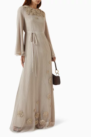 3D Flower Crochet Gown in Knit