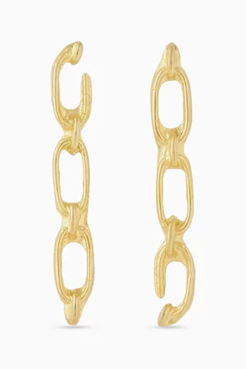 Open Link Drop Down Earrings in Gold-plated Metal