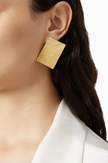 Temple Door Stud Earrings in Gold-plated Metal