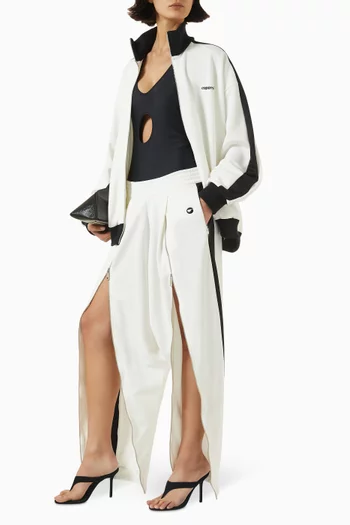 Sarouel Zip Track Pants in Cotton-blend