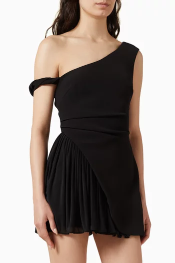 Volante Crepe Mini Dress in Crepe