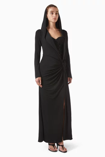 Corset Hood Gown in Jersey & Lace