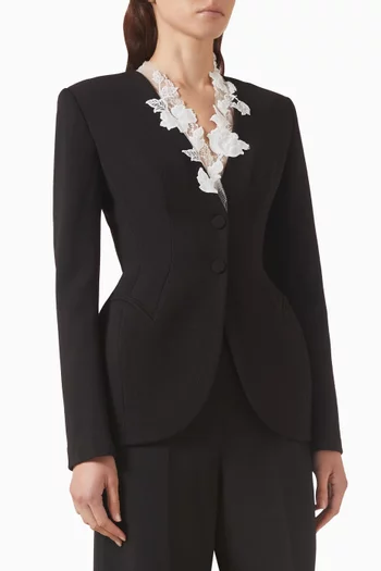 Lace-trim Blazer